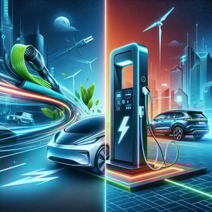 A dynamic and engaging cover image for an article titled On board Vs Stationary charging a compreh